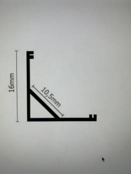Aluprofil 45 ° inkl. vollflächiger Abdeckung, #1172