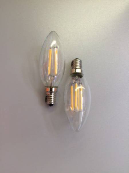 Led Fadenkerze E 14, 4 Watt,klar, warm weiß,  3316
