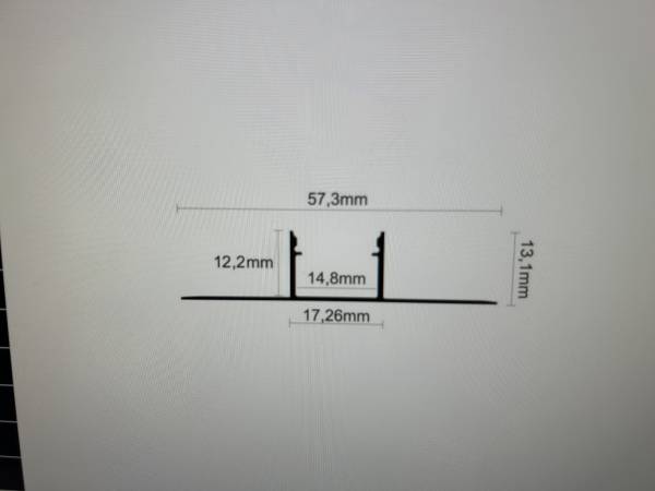 Aluprofil für Fliesen sowie für Verputz